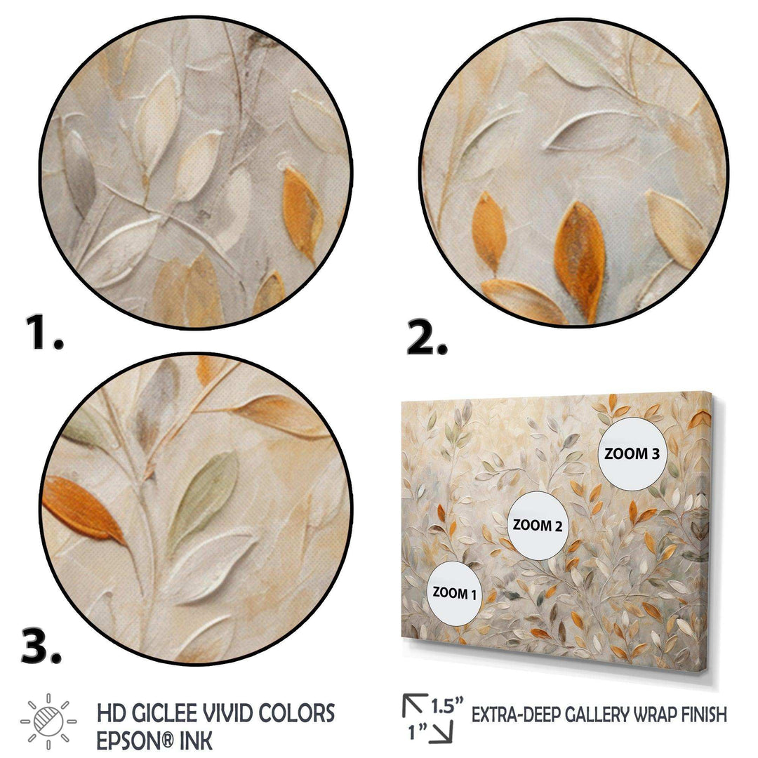 Beige Botanical Impressions I - Modern Canvas Wall Art