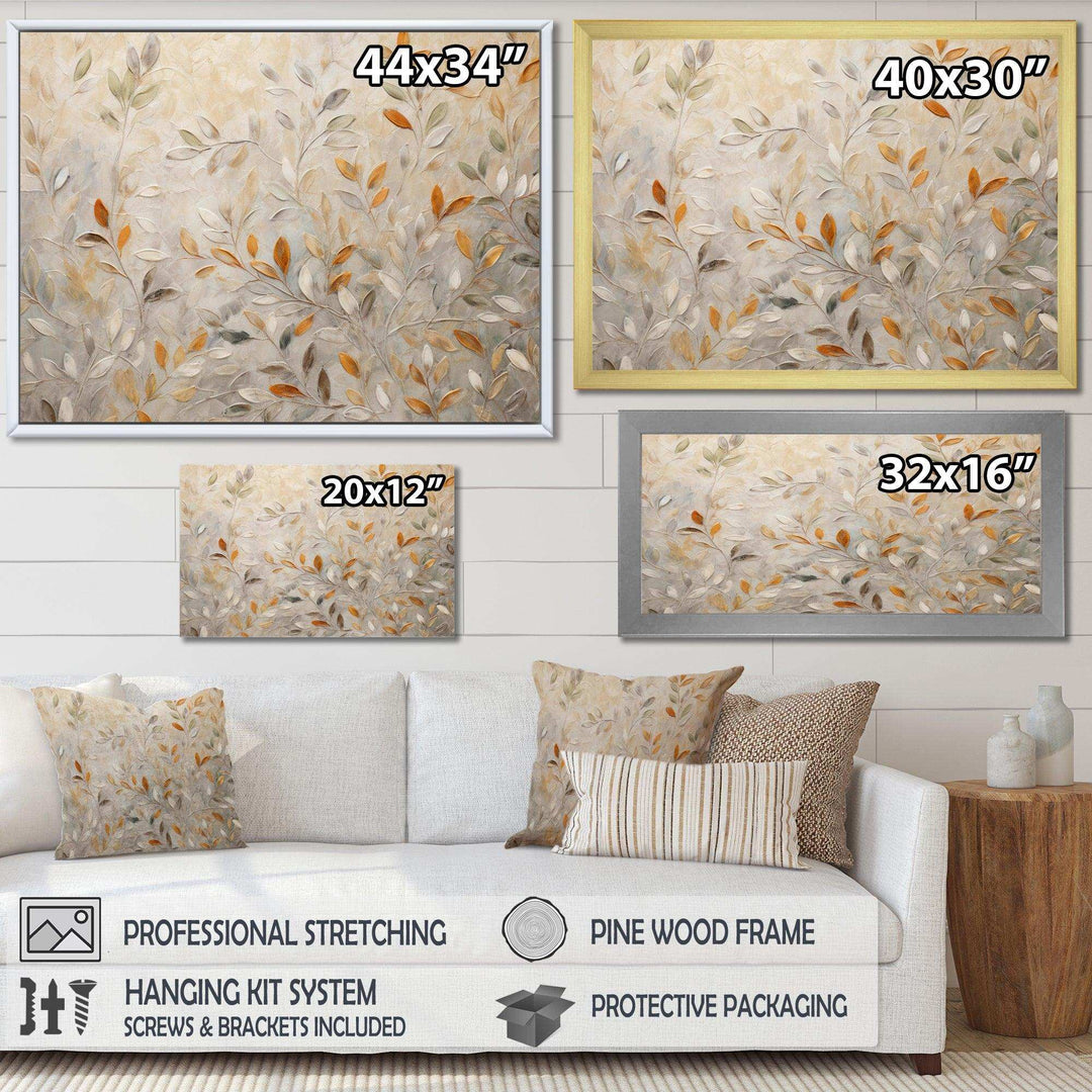 Beige Botanical Impressions I - Modern Canvas Wall Art