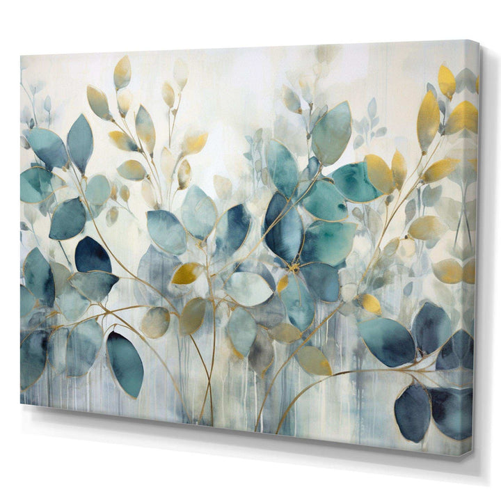 Blue Botanical Rhythms II - Modern Canvas Wall Art