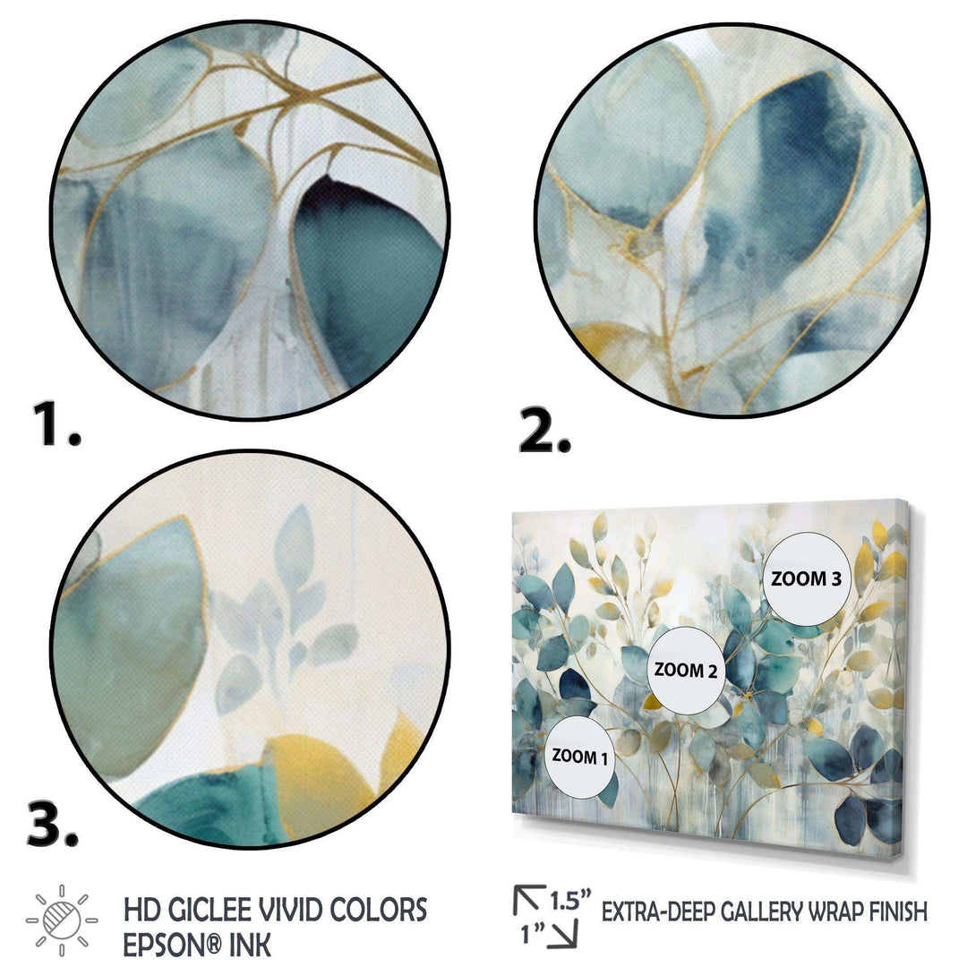 Blue Botanical Rhythms II - Modern Canvas Wall Art
