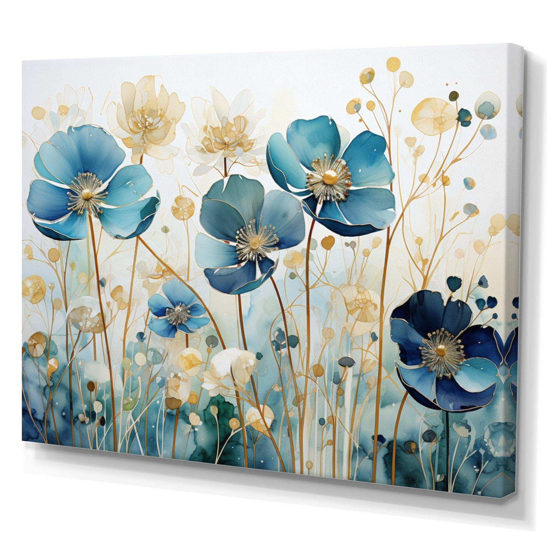 Blue Botanical Rhythms III - Modern Living Room Wall Decor