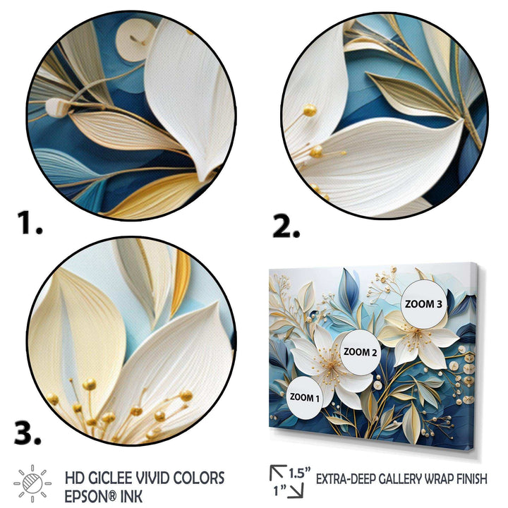 Blue Botanical Rhythms V - Modern Bedroom Wall Art