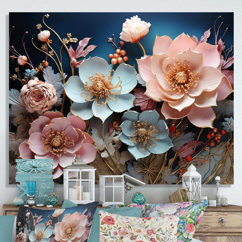 Blue Enchanted Gardens I - Modern Wall Art Prints