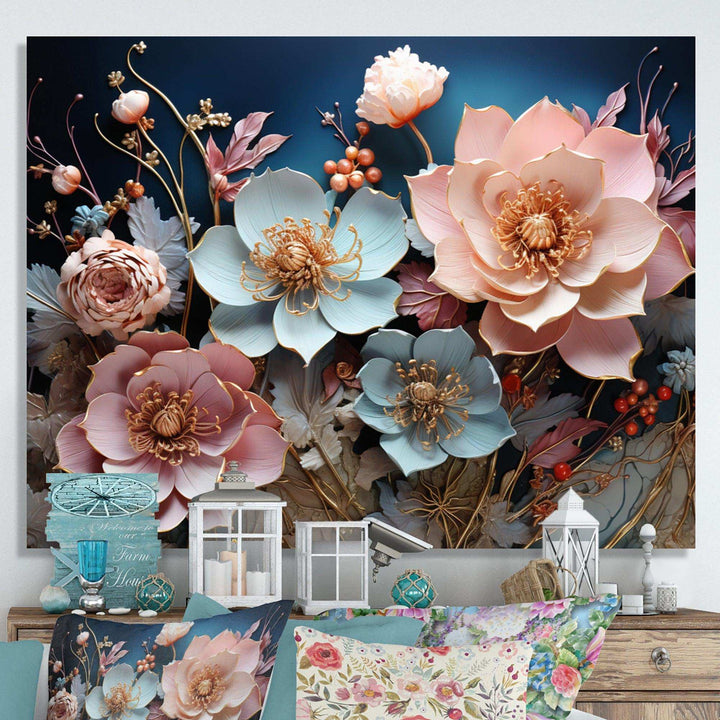 Blue Enchanted Gardens I - Modern Wall Art Prints