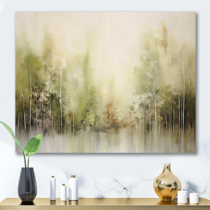 Beige Ethereal Forest I - Modern Living Room Wall Decor