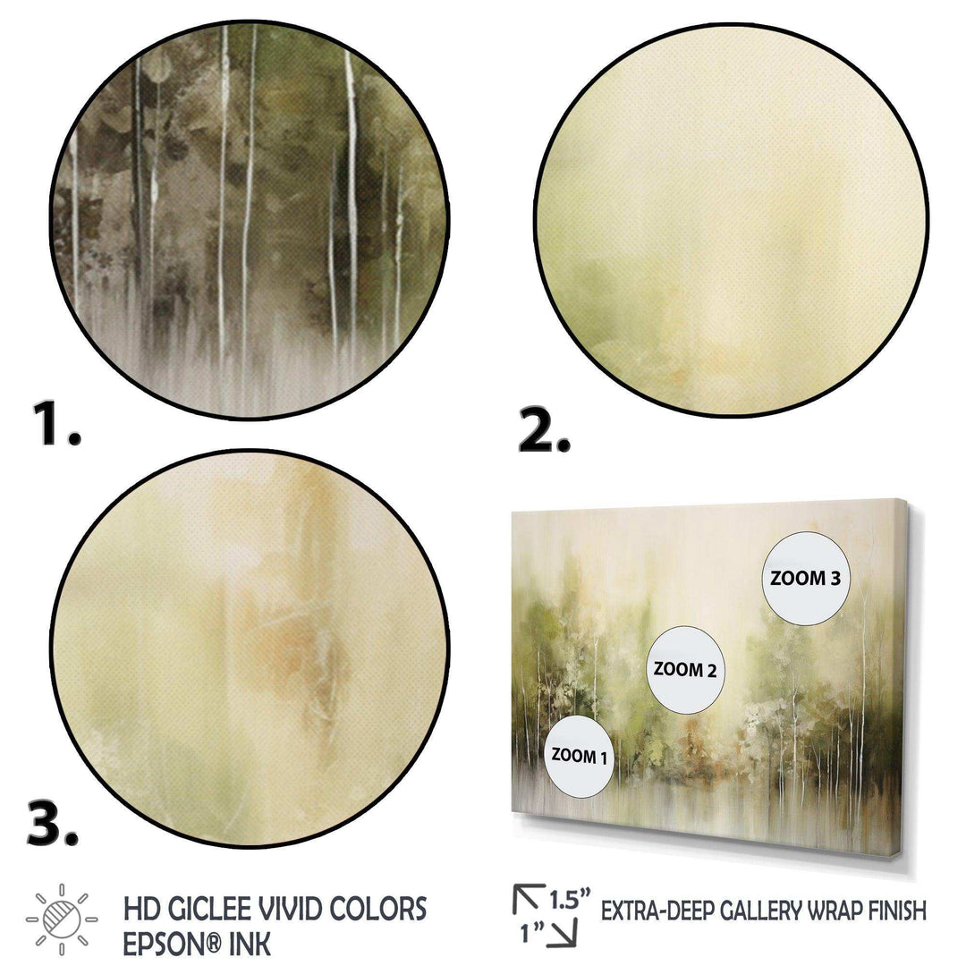 Beige Ethereal Forest I - Modern Living Room Wall Decor