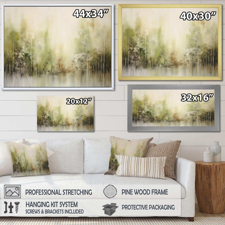 Beige Ethereal Forest I - Modern Living Room Wall Decor