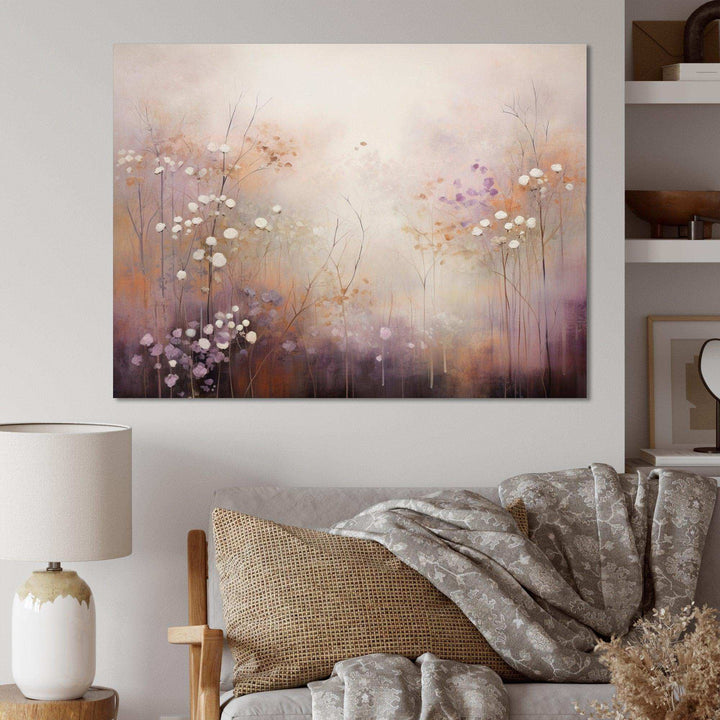 Beige Ethereal Forest II - Modern Bedroom Wall Art