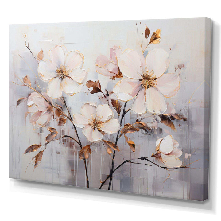 Beige Minimalist Blossoms I - Modern Wall Art Prints