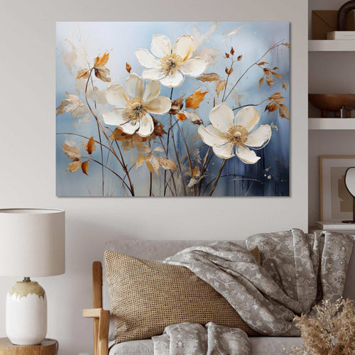 Blue Muted Botanicals I - Modern Bedroom Wall Art