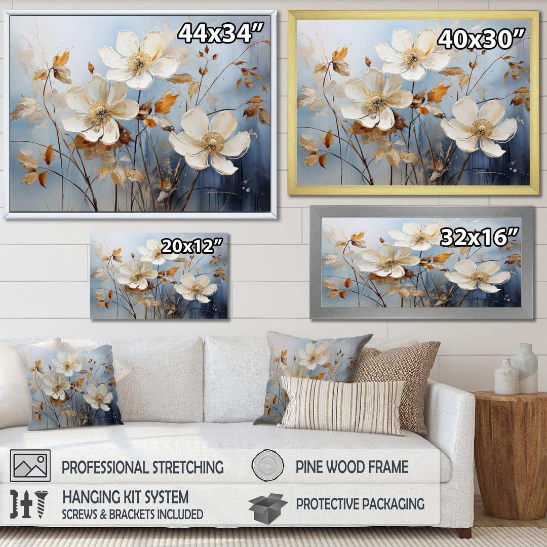 Blue Muted Botanicals I - Modern Bedroom Wall Art