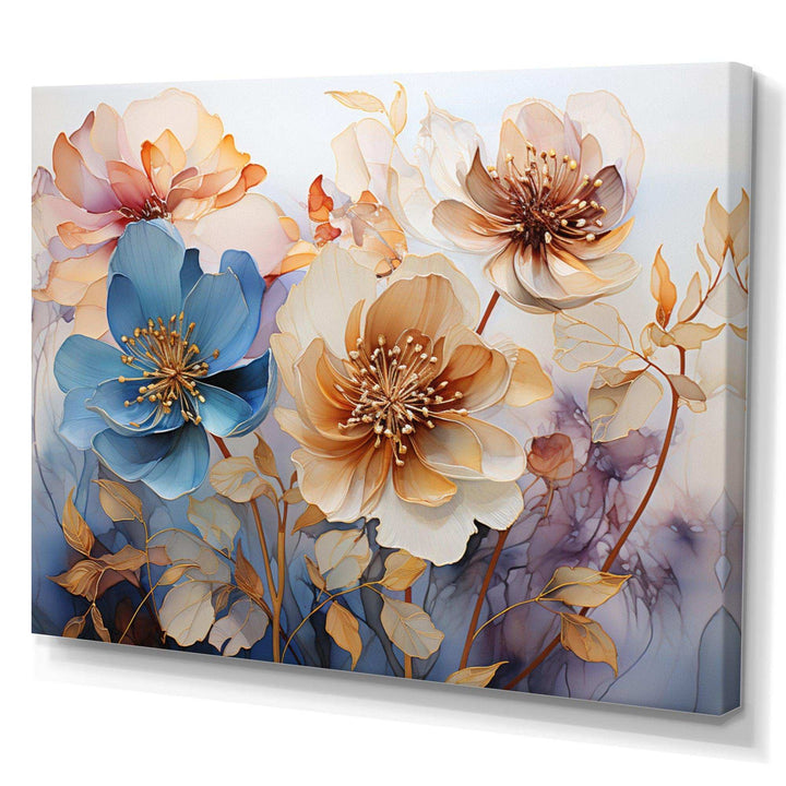 Blue Mystical Blooms - Modern Wall Art Prints