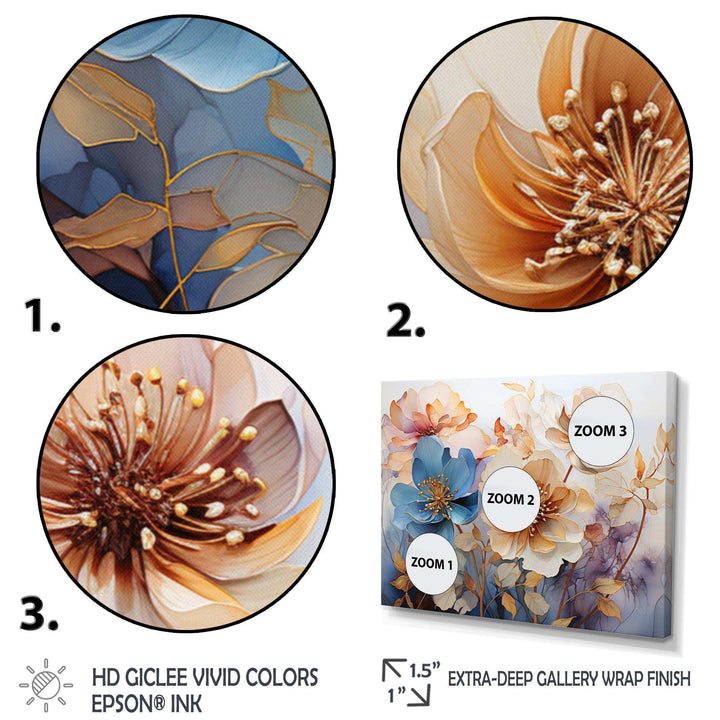 Blue Mystical Blooms - Modern Wall Art Prints