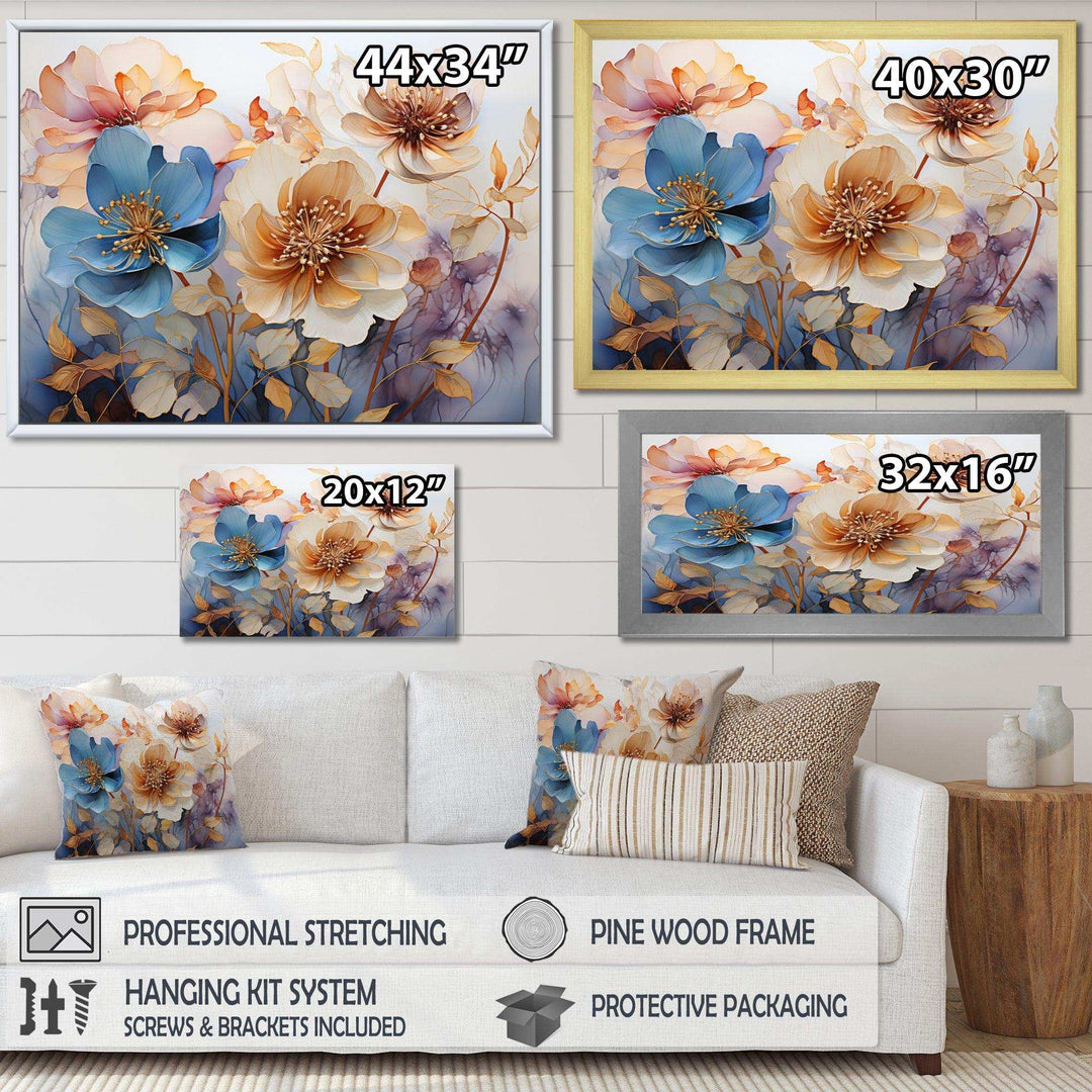 Blue Mystical Blooms - Modern Wall Art Prints