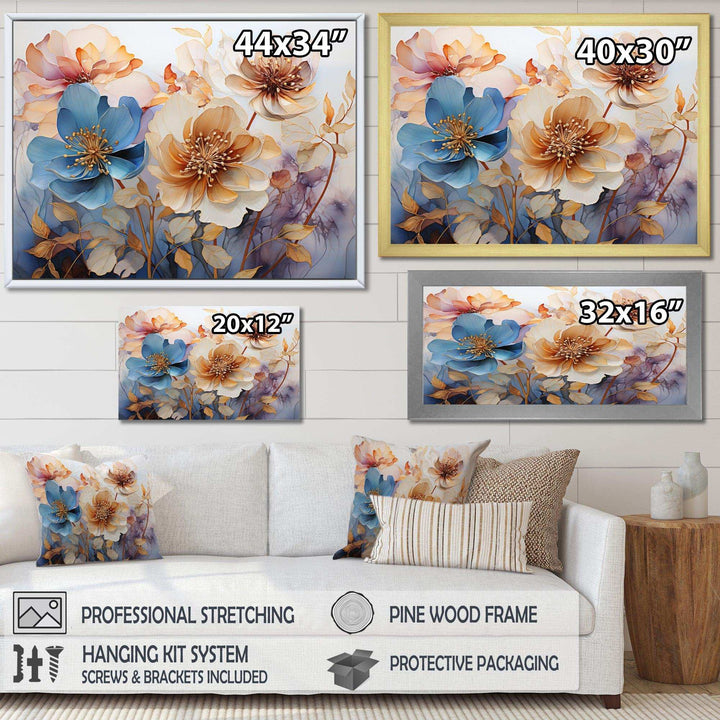 Blue Mystical Blooms - Modern Wall Art Prints