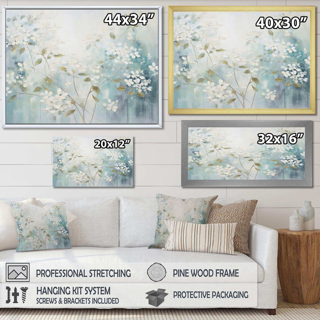 Blue Tranquil Gardens I - Modern Living Room Wall Decor