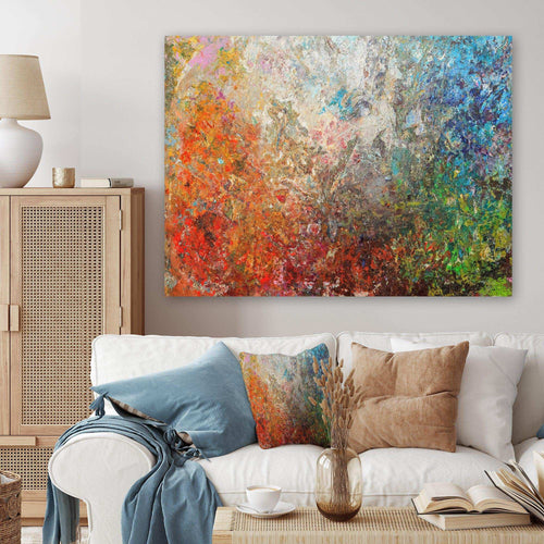 Board Stained Abstract Art - Modern Living Room Wall Decor