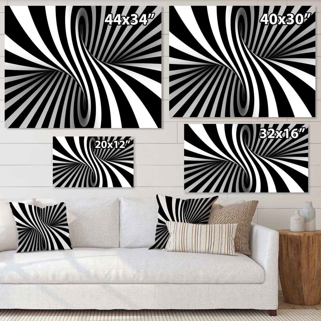 Black and White Spiral - Modern Bedroom Wall Art