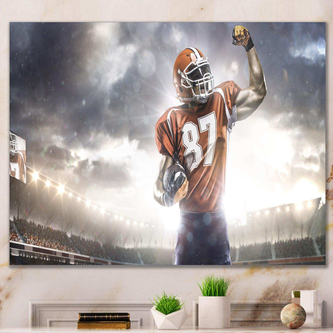 American Footballer on Stadium