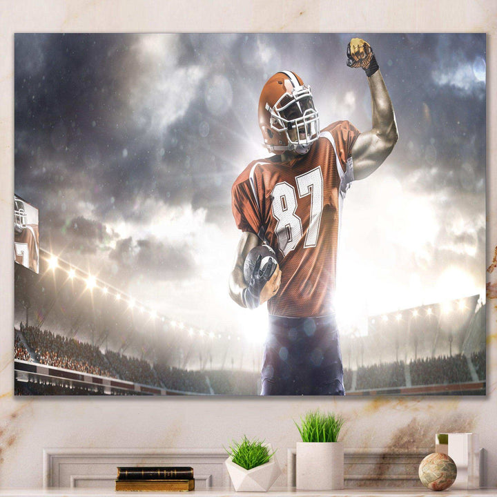 American Footballer on Stadium