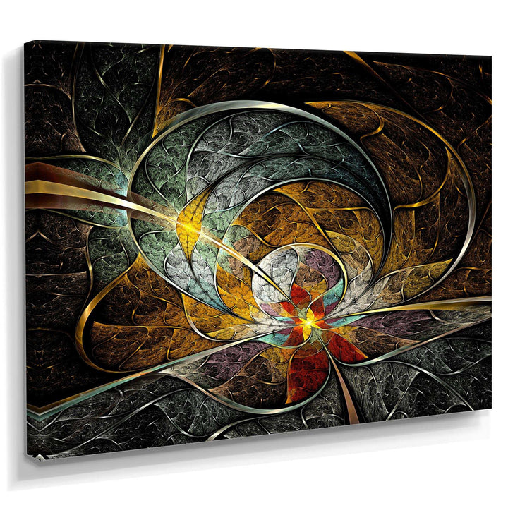 Symmetrical Yellow Digital Art Flower - Modern Wall Art Prints