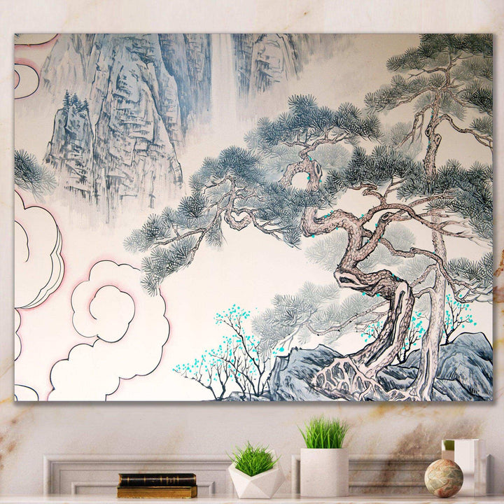Chinese Blue Tree Art - Traditional Wall Art Prints