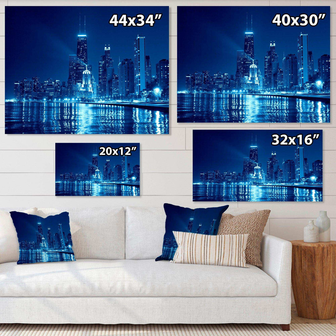 Blue Chicago Skyline Night