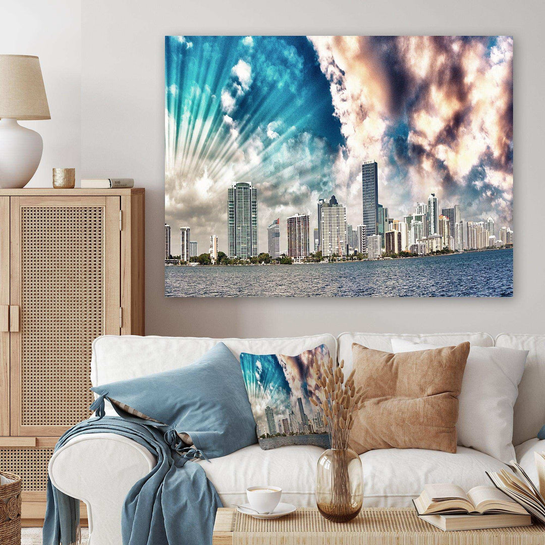 Miami Skyline with Clouds
