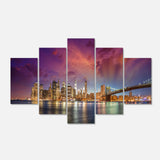 New York City Manhattan Skyline Red Multi-Panels