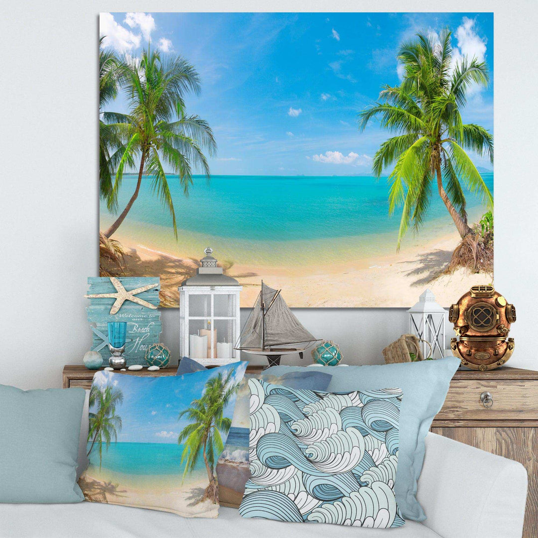Tropical Beach with Coconut Trees