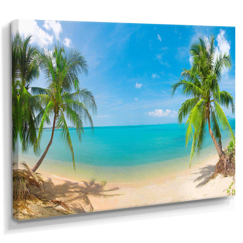 Tropical Beach with Coconut Trees