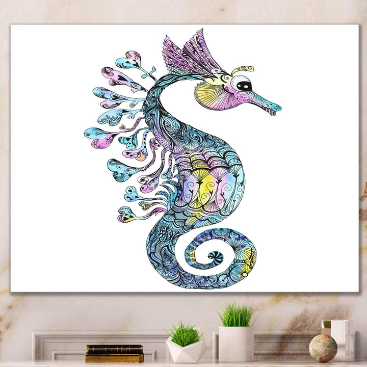 Colorful Seahorse Watercolor