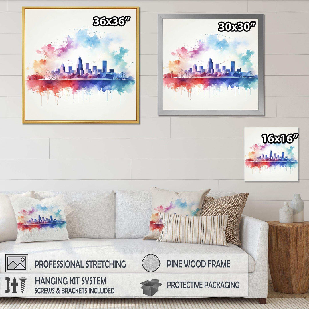 Abstract Sacramento City Skyline Canvas Canvas