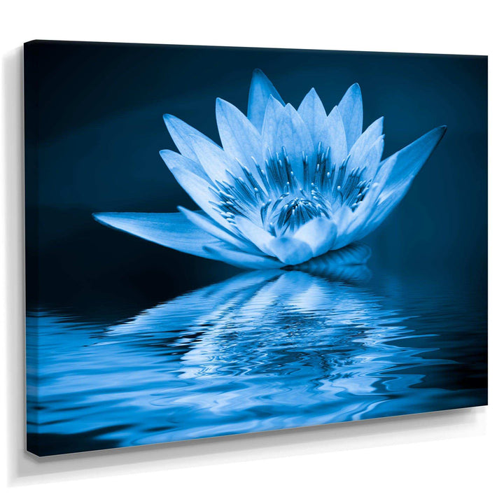 Blue Water Lily - Modern Living Room Wall Decor