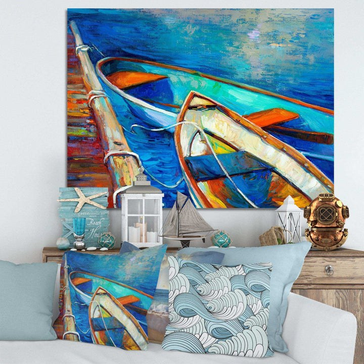 Boats and Pier in Blue Shade