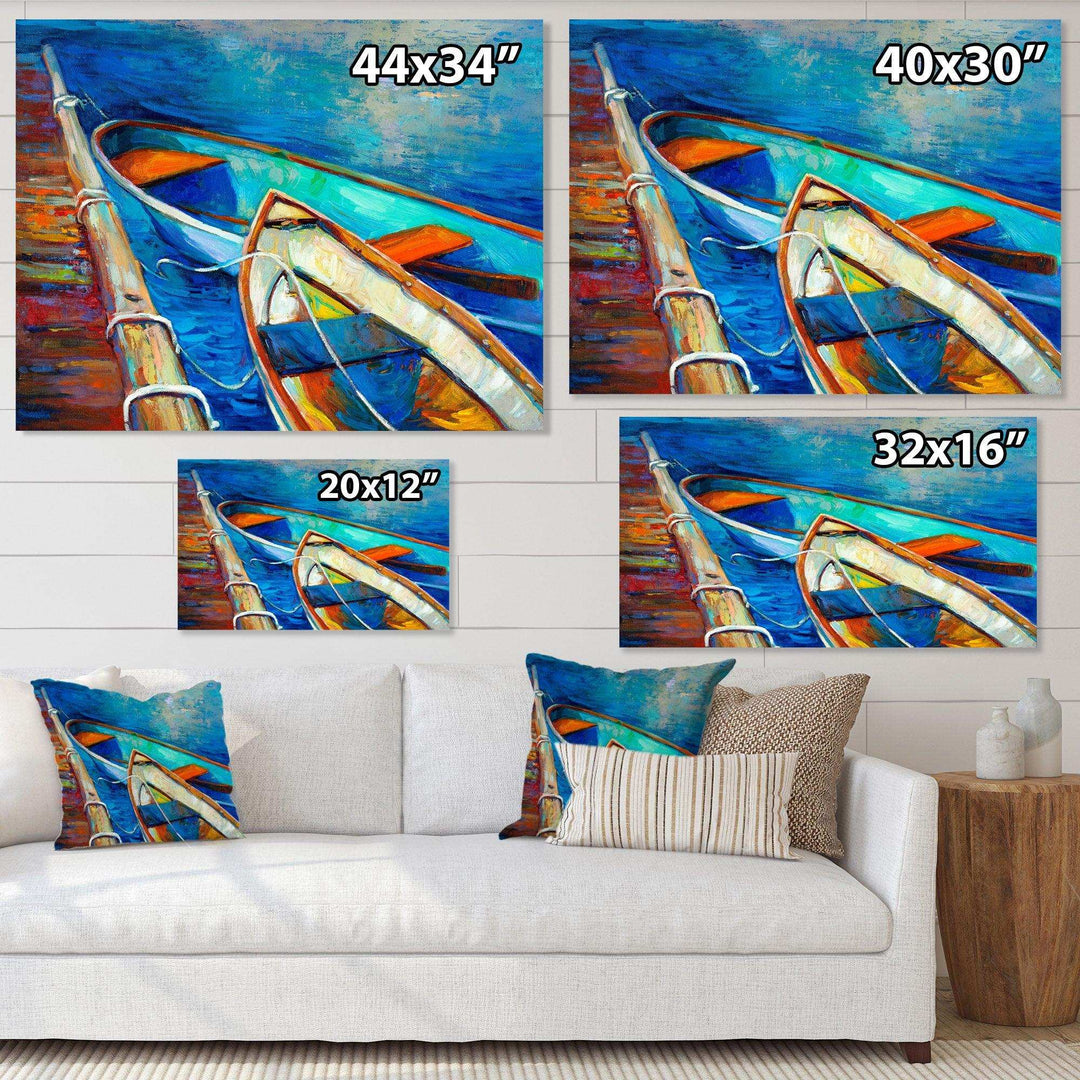 Boats and Pier in Blue Shade