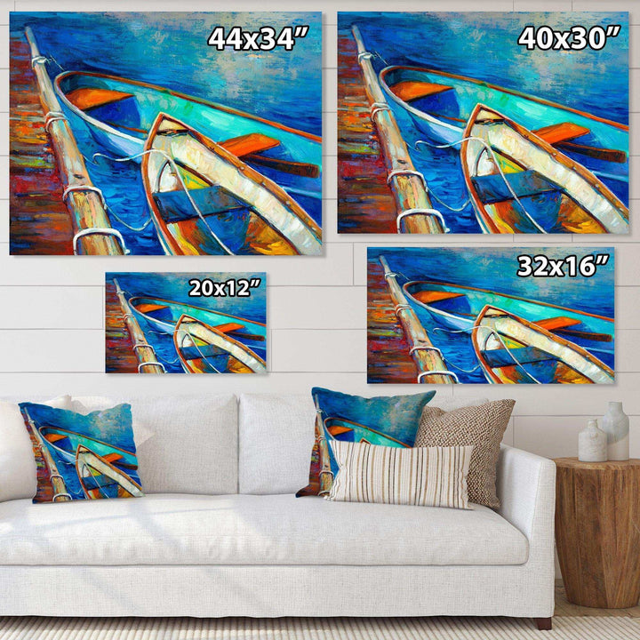 Boats and Pier in Blue Shade