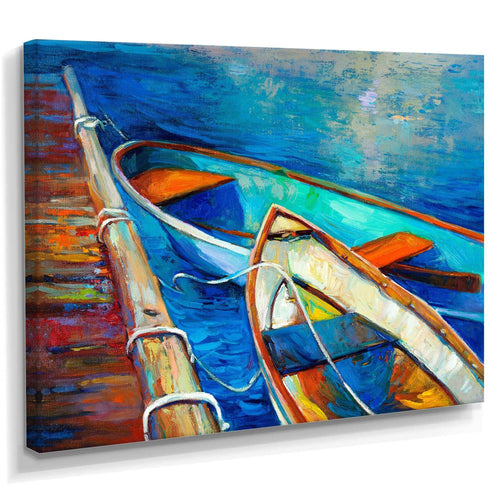 Boats and Pier in Blue Shade
