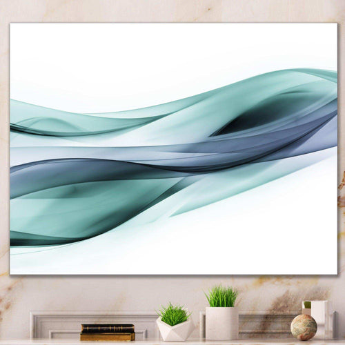 Fractal Lines Grey Blue - Modern Living Room Wall Decor
