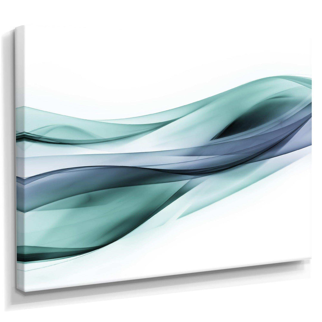 Fractal Lines Grey Blue - Modern Living Room Wall Decor