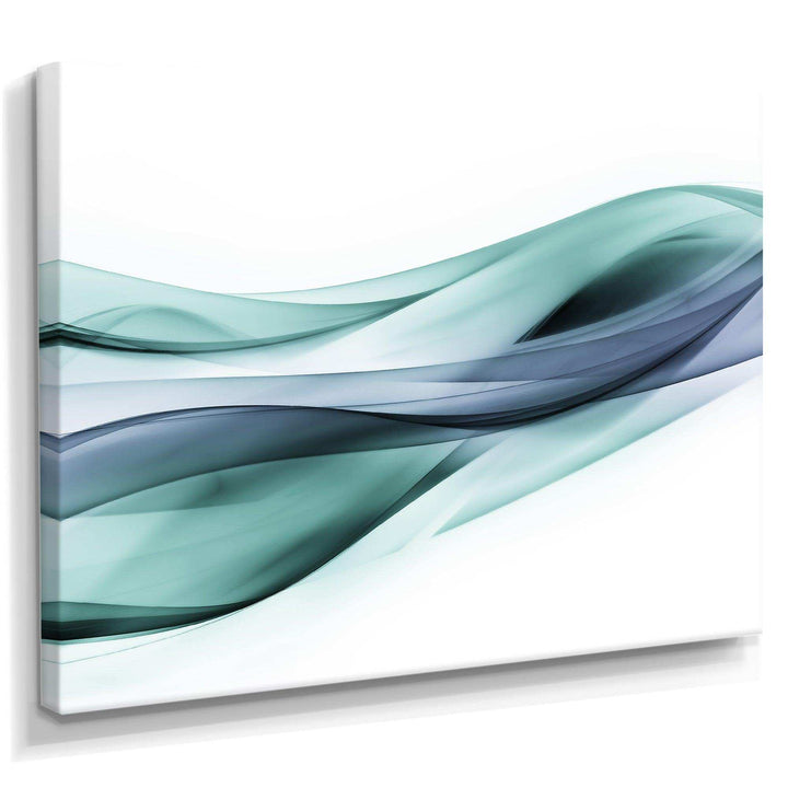 Fractal Lines Grey Blue - Modern Living Room Wall Decor