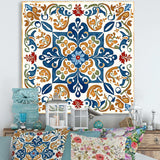 Mediterranean Tiles In Retro Blue VII