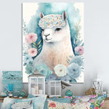 Flower Alpaca Watercolour I