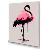 Watercolour Silhouette Of Pink And Black Flamingo I