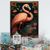 Vintage Pink Flamingo With Roses