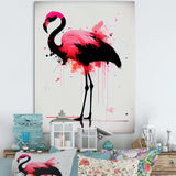 Watercolour Silhouette Of Pink And Black Flamingo IV