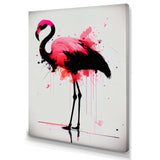 Watercolour Silhouette Of Pink And Black Flamingo IV