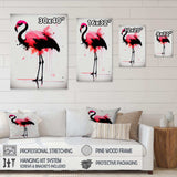 Watercolour Silhouette Of Pink And Black Flamingo IV