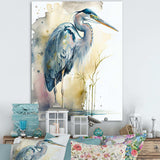 Heron By The Waterside Watercolour III