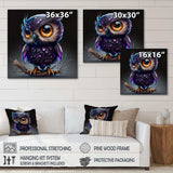 Cute Little Purple Owl On A Branch I